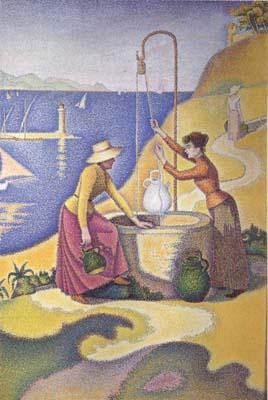 Paul Signac Women at the Well (Young Provencal Women at the Well) (mk06) France oil painting art